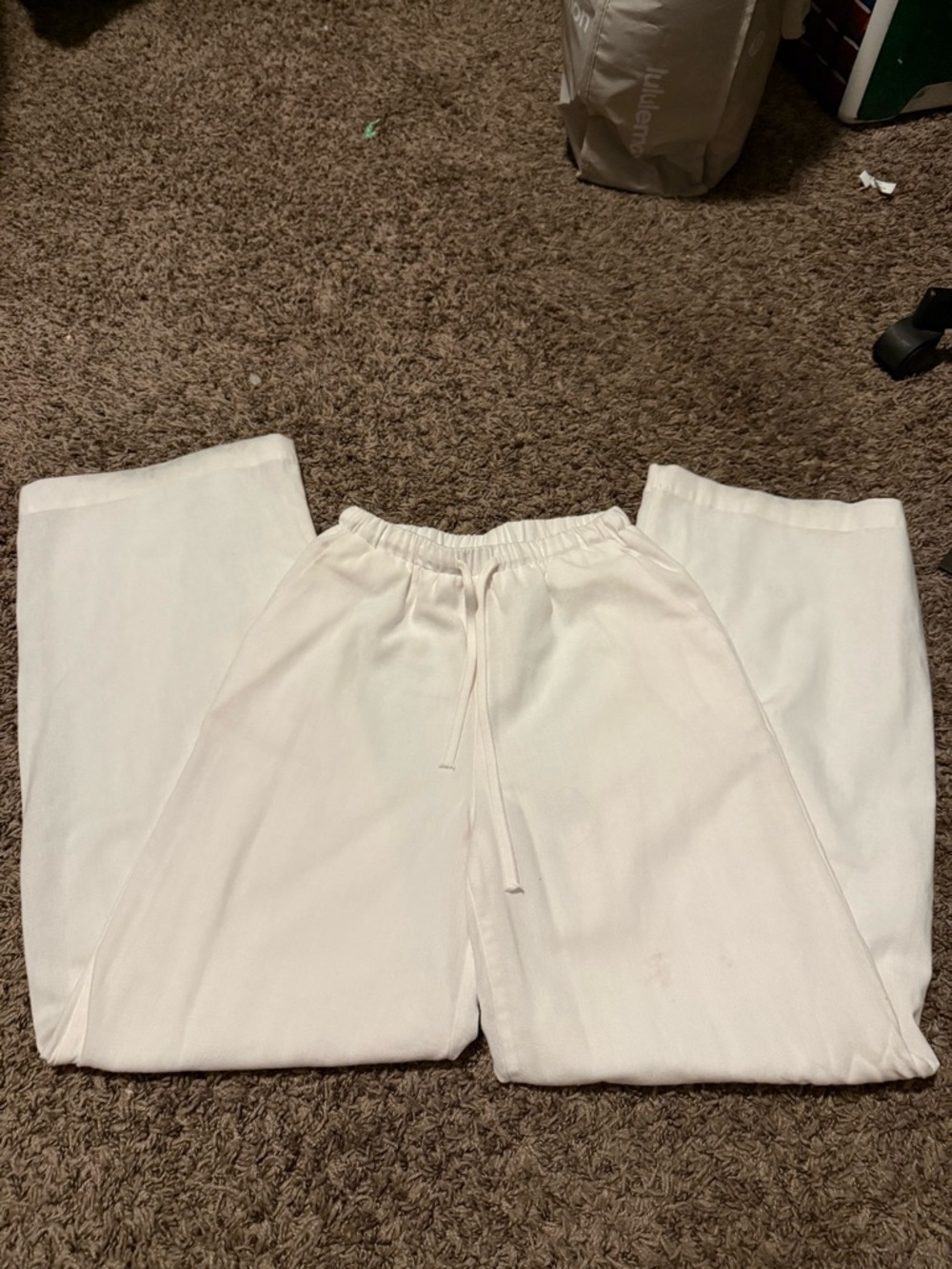 White Drawstring Pants - Picture 4 of 7